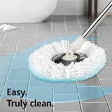 Spin Mop Bucket Sets with 360° Spinning 2 Mop System Tank in 3 Microfiber Replacement Heads, 61" Extended Handle Floor Cleaning - Julia M LifeStyles