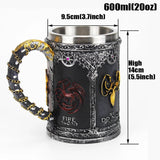 Stainless Steel and Resin Beer Mug 400ml 600ml Tankard Drinkware - Julia M LifeStyles