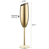 Stainless Steel Beveled Champagne Cup Goblets - Julia M LifeStyles