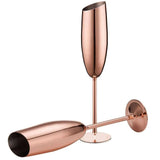 Stainless Steel Beveled Champagne Cup Goblets - Julia M LifeStyles