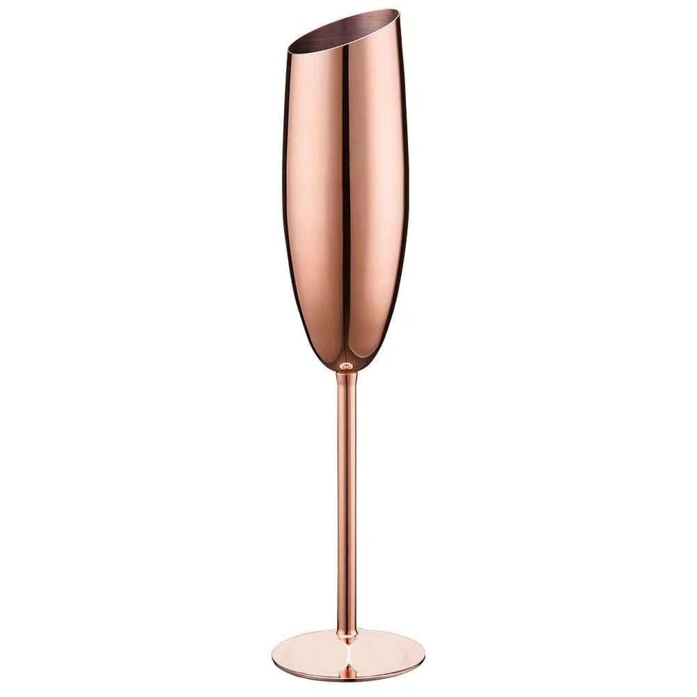 Stainless Steel Beveled Champagne Cup Goblets - Julia M LifeStyles