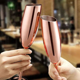 Stainless Steel Beveled Champagne Cup Goblets - Julia M LifeStyles