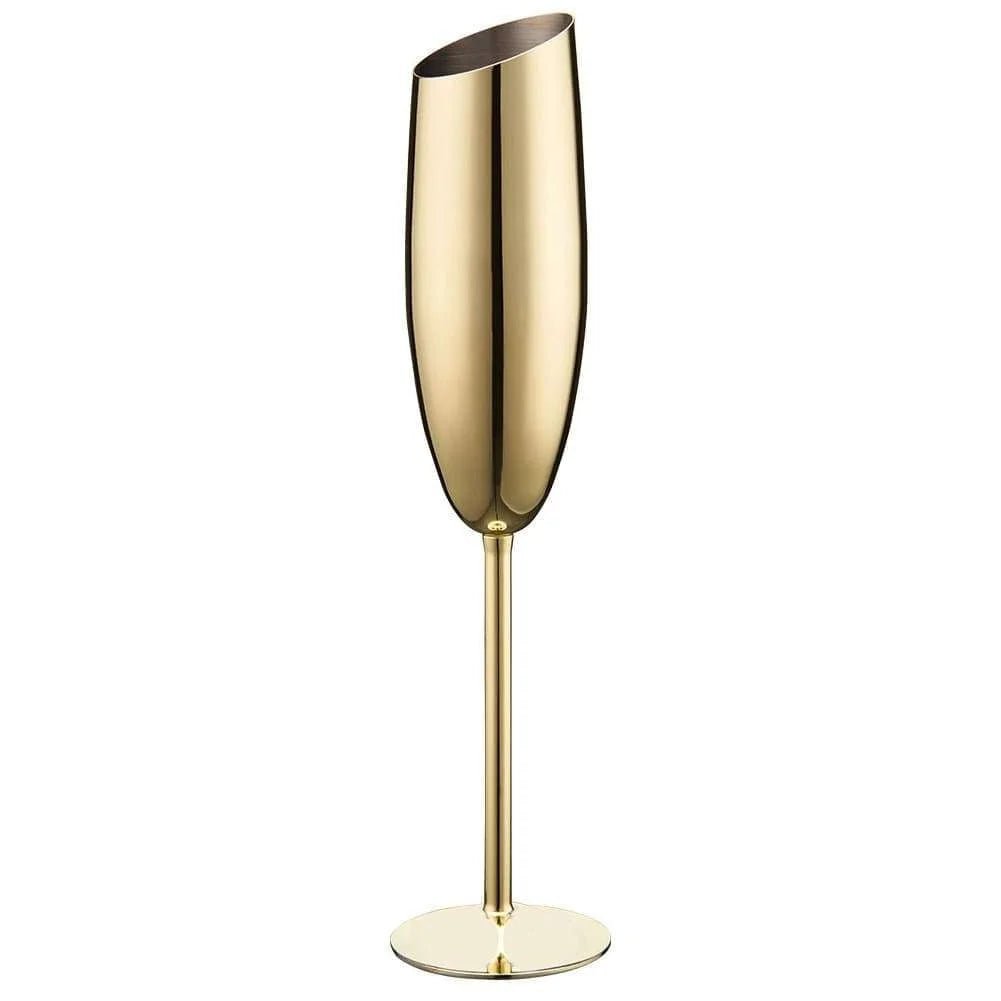 Stainless Steel Beveled Champagne Cup Goblets - Julia M LifeStyles