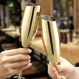 Stainless Steel Beveled Champagne Cup Goblets - Julia M LifeStyles