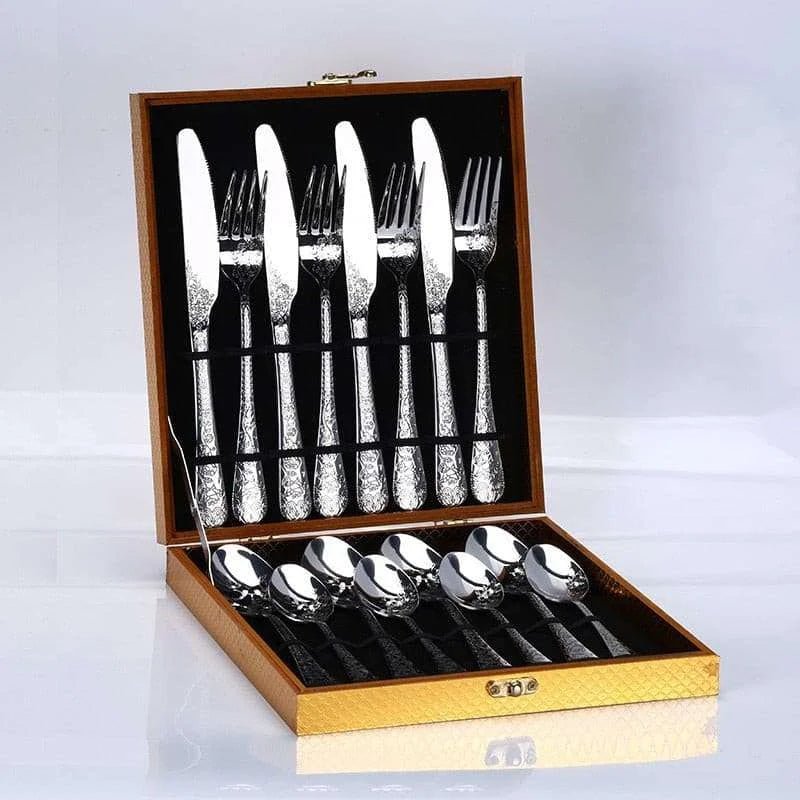 Stainless Steel Cutlery Set,5/16Pcs | Embossed - Julia M LifeStyles