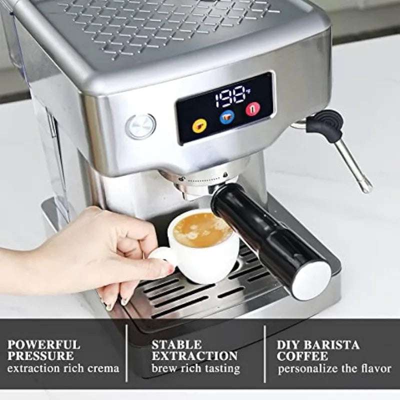 Stainless Steel Espresso Machine with Milk Frother - Julia M LifeStyles