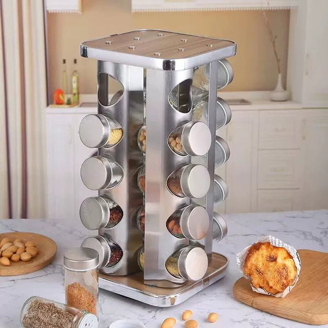 Stainless Steel Multi-Layer Rotary Kitchen Storage Rack - Julia M LifeStyles