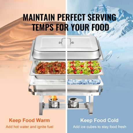 Stainless Steel Rectangle Chafing Dish Set - Julia M LifeStyles