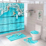 Starfish Bath Curtain Shell Ocean Beach Print Shower Curtains Set Large Sizes - Julia M LifeStyles