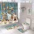 Starfish Bath Curtain Shell Ocean Beach Print Shower Curtains Set Large Sizes - Julia M LifeStyles