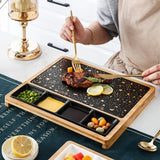 Steak dinner plate with handle, wooden tray for home, wooden tableware, Western restaurant, online celebrity dinner plate. - Julia M LifeStyles