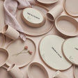 Stoneware 16 - Piece Dinnerware Set Nude Easy To Care for Dishwasher Safe Unique Works of Art Different Shades of Beige and Pink - Julia M LifeStyles