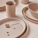 Stoneware 16 - Piece Dinnerware Set Nude Easy To Care for Dishwasher Safe Unique Works of Art Different Shades of Beige and Pink - Julia M LifeStyles