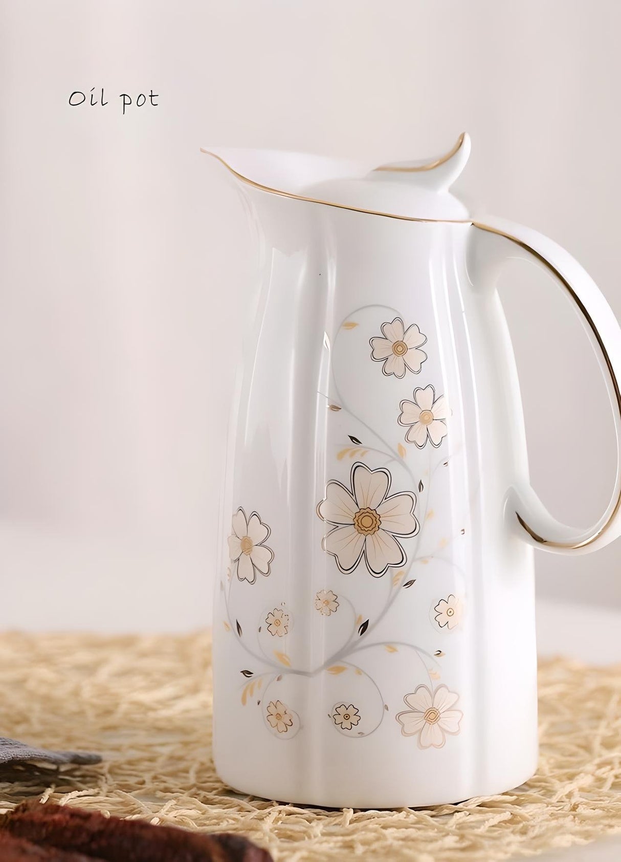 Super Large Capacity Ceramic Oil Bottle - 1L Leakproof Kitchen Essential - Julia M LifeStyles