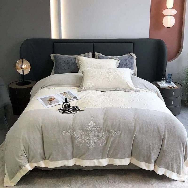 Super Soft Velvet Fleece Carved Winter Bedding Set - Julia M LifeStyles