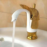 Swan Gold Black Faucet - Contemporary Luxury Bathroom Decor - Julia M LifeStyles