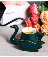 Swan Luxury Ceramic Coffee Cup and Saucer Set - 110ml - Julia M LifeStyles