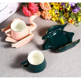 Swan Luxury Ceramic Coffee Cup and Saucer Set - 110ml - Julia M LifeStyles