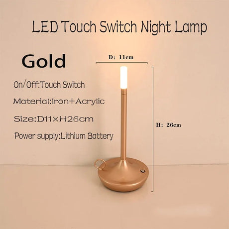 Table lamp for bedroom Rechargeable Wireless touch lamp Camping candle Creative lamp rechargeable USB - C desk lamp - Julia M LifeStyles