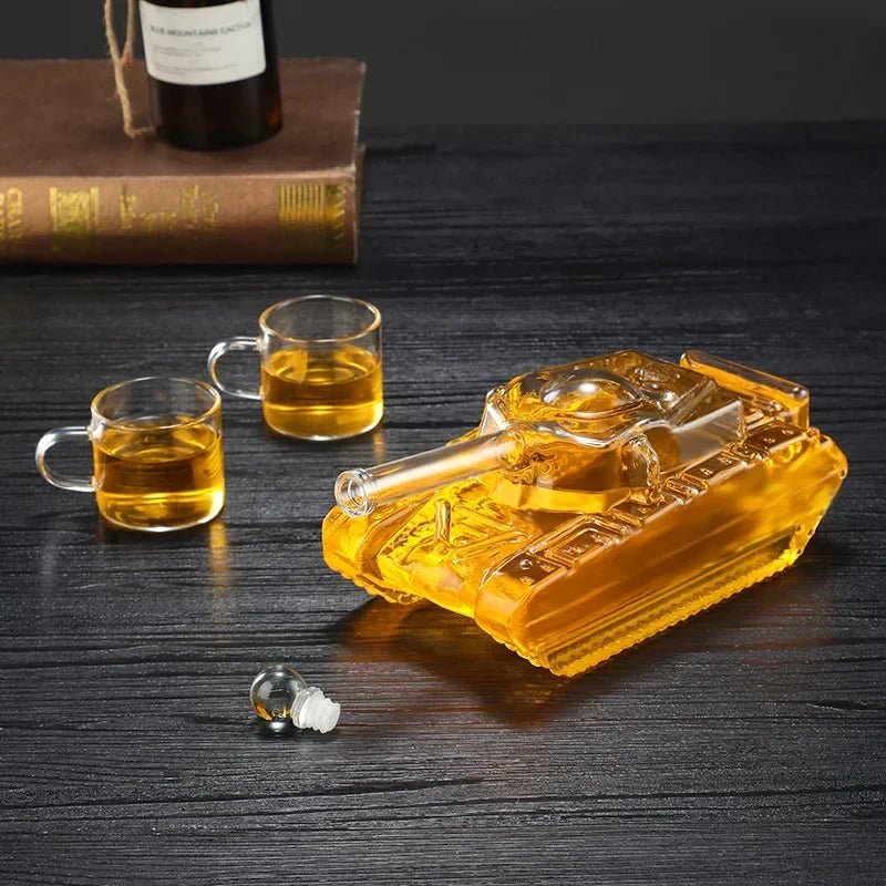 Tank Shaped Glass Whiskey Decanter | Lead - Free | 500ML/1000ML - Julia M LifeStyles