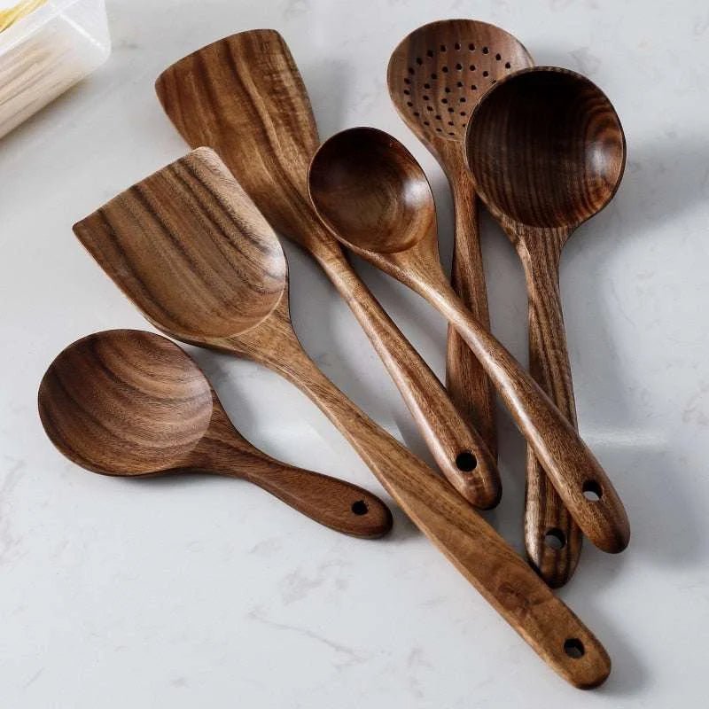 Teak Wood Kitchen Tool Set - Julia M LifeStyles