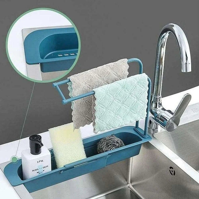 Telescopic Sink Rack Holder | Expandable Kitchen Storage 🌟 - Julia M LifeStyles