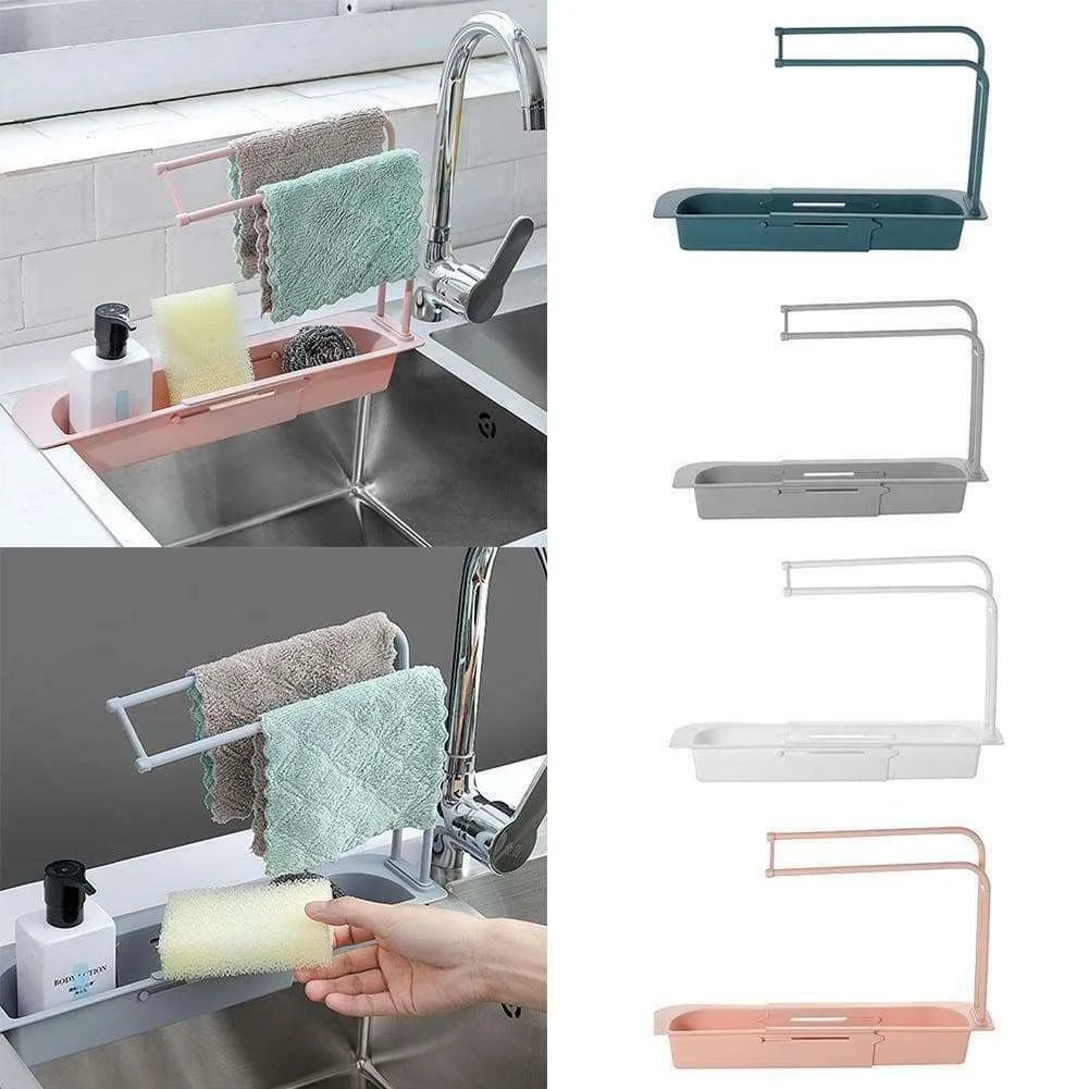 Telescopic Sink Rack Holder | Expandable Kitchen Storage 🌟 - Julia M LifeStyles