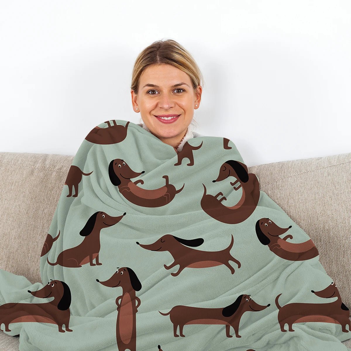 The Dachshund Pose Blanket Printed Throw Blanket Plush Fluffy Flannel Fleece Blanket Soft Throws for Sofa Couch and Bed - Julia M LifeStyles