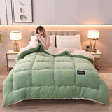 Thermal Winter Lamb Velvet Quilt Thick Flannel and Lamb Double - faced Velvet Wool Blankets Quilts 3.5kg Comforter for Bed одеяло - Julia M LifeStyles