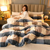 Thermal Winter Lamb Velvet Quilt Thick Flannel and Lamb Double - faced Velvet Wool Blankets Quilts 3.5kg Comforter for Bed одеяло - Julia M LifeStyles