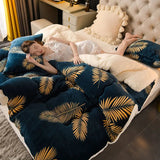 Thermal Winter Lamb Velvet Quilt Thick Flannel and Lamb Double - faced Velvet Wool Blankets Quilts 3.5kg Comforter for Bed одеяло - Julia M LifeStyles