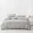 Ultra Soft 100% Washed Cotton Grey Stripe Duvet Cover Set with Sheet & Pillowcases - Julia M LifeStyles