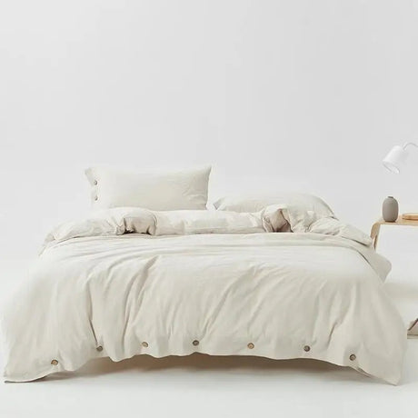 Ultra Soft 100% Washed Cotton Grey Stripe Duvet Cover Set with Sheet & Pillowcases - Julia M LifeStyles