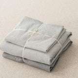 Ultra Soft 100% Washed Cotton Grey Stripe Duvet Cover Set with Sheet & Pillowcases - Julia M LifeStyles