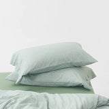 Ultra Soft 100% Washed Cotton Grey Stripe Duvet Cover Set with Sheet & Pillowcases - Julia M LifeStyles