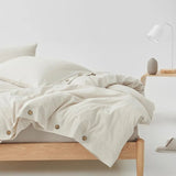 Ultra Soft 100% Washed Cotton Grey Stripe Duvet Cover Set with Sheet & Pillowcases - Julia M LifeStyles