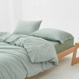 Ultra Soft 100% Washed Cotton Grey Stripe Duvet Cover Set with Sheet & Pillowcases - Julia M LifeStyles