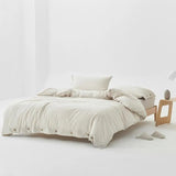 Ultra Soft 100% Washed Cotton Grey Stripe Duvet Cover Set with Sheet & Pillowcases - Julia M LifeStyles