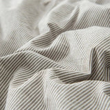 Ultra Soft 100% Washed Cotton Grey Stripe Duvet Cover Set with Sheet & Pillowcases - Julia M LifeStyles