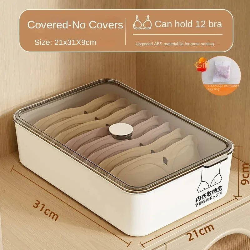 Underwear Storage Box, Split Socks Bra Organizer, Dust-proof Portable Underwear Compartment Box, Large Capacity Thickened Simple - Julia M LifeStyles