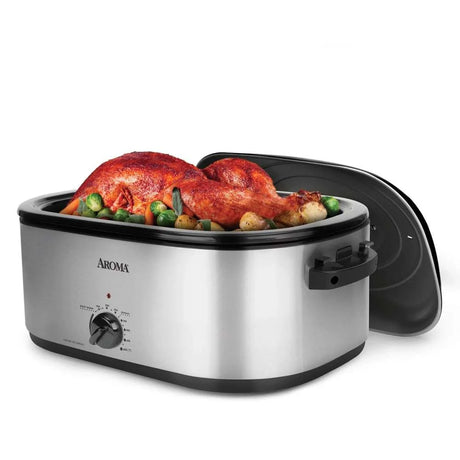 22 Quart Electric Roaster Oven Stainless Steel with Self-Basting Lid, ART-712SB electric roaster oven Julia M Home & Kitchen   