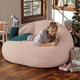 Luxurious Velvet Lamb Bean Bag Cover: Customisable Comfort for All Ages lamb bean bag sofa Julia M Home & Kitchen   