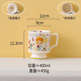 Vigorous Girls' High Cup French Coffee Cup Handpainted Cute Cartoon Task Breakfast Bowl Handmade Tea Cup Saucer Set Cute Gift - Julia M LifeStyles