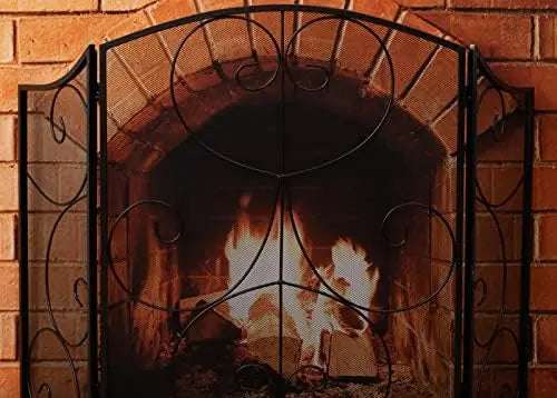 Vintage - Black Heavy Duty Fireplace Screen - Julia M LifeStyles