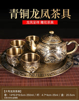 Vintage Bronze Gift Box Tray Cup Kung Fu Tea Set - Julia M LifeStyles