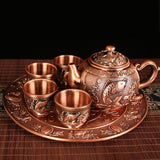 Vintage Bronze Gift Box Tray Cup Kung Fu Tea Set - Julia M LifeStyles