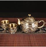 Vintage Bronze Gift Box Tray Cup Kung Fu Tea Set - Julia M LifeStyles