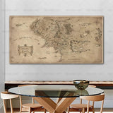 Vintage Middle - earth Map Canvas Painting 🗺️ - Julia M LifeStyles