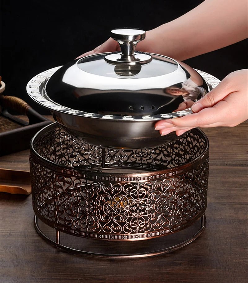 Vintage Stainless Steel Alcohol Heating Pot - Creative Insulation Furnace - Julia M LifeStyles