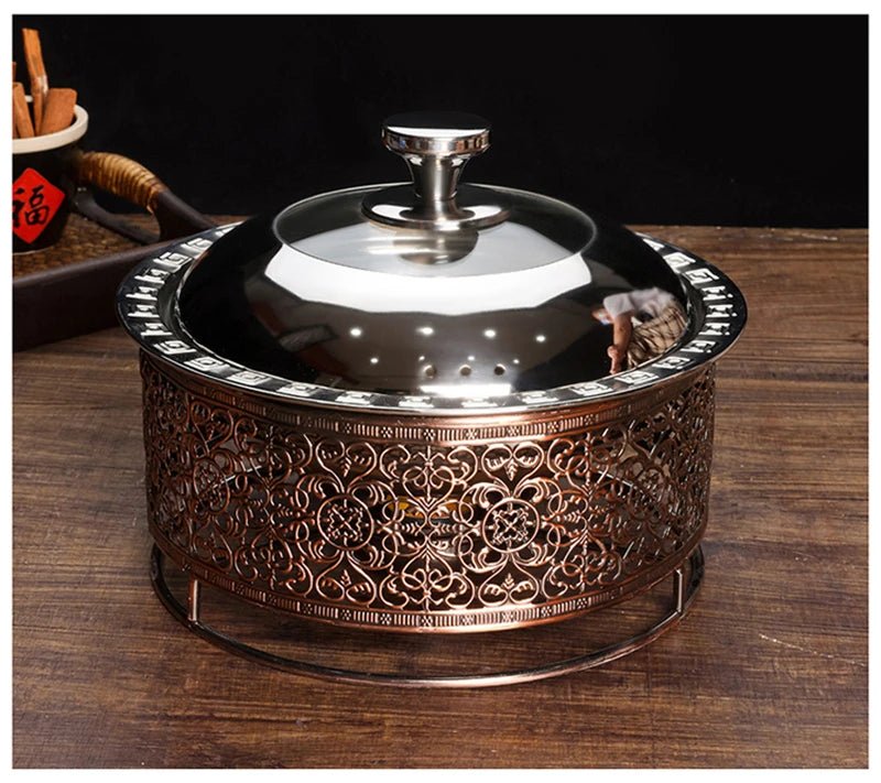 Vintage Stainless Steel Alcohol Heating Pot - Creative Insulation Furnace - Julia M LifeStyles